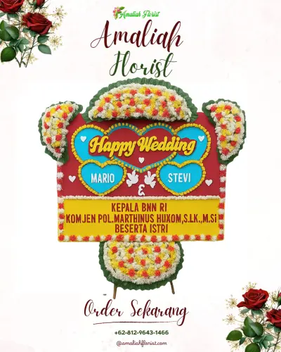 Karangan Papan Bunga Pernikahan di Arahan Kidul
